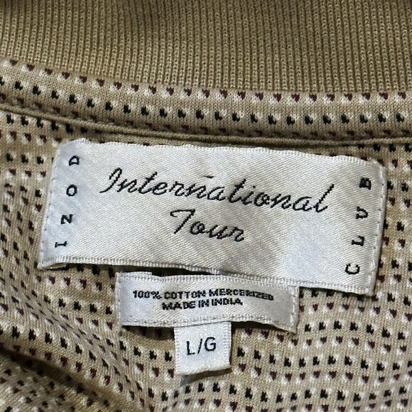 Izod International Tour Men's Tan and Brown Short Sleeve Golf Polo Size Large - Picture 8 of 10